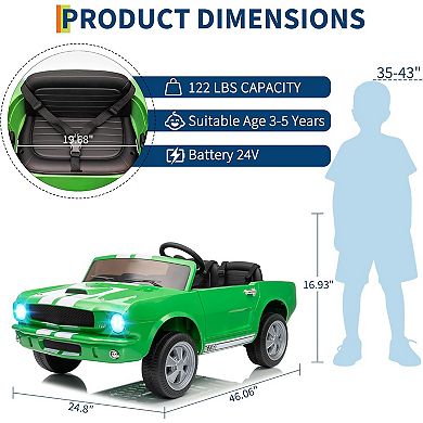 24V Kids Electric Car Ride on Cars,Remote Control, 2 Seater Battery Powered Vehicles