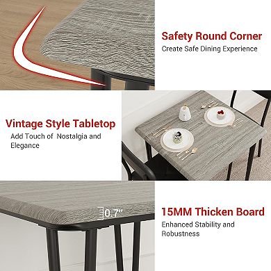 Dining Table Set for 2, Upholstered Chairs Kitchen Table for Small Spaces, Compact Kitchen Room Set