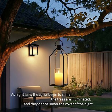 Set of 3 Modern Metal Lanterns with LED Real Wax Candles,Decorative Candle Holders,12+15+19"