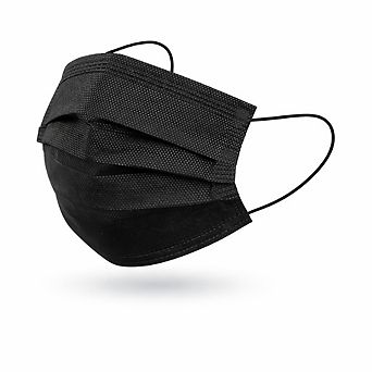 SereneLife 50 pc Disposable Face Masks For Adults (Black)