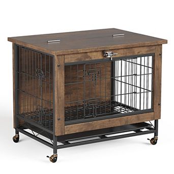 Heavy-Duty Dog Crate Furniture with Double Doors, Modern Dog Cage for Small Medium Dogs