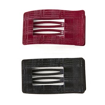 Emberly 2-Pack Plaid Flat Hair Clips