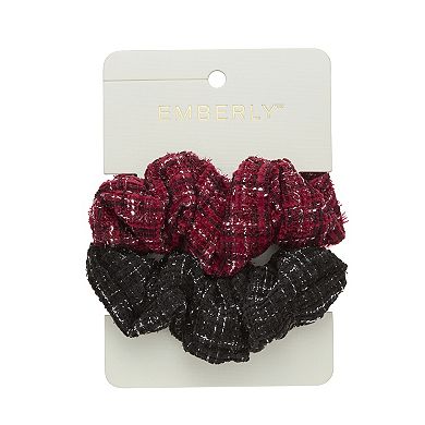 Emberly 2-Pack Plaid Scrunchie Set