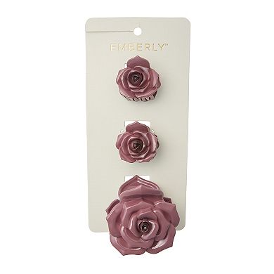 Emberly 3-Pack Rosette Claw Clips