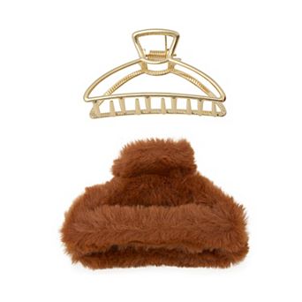 Emberly 2-Pack Metal and Fuzzy Claw Clips