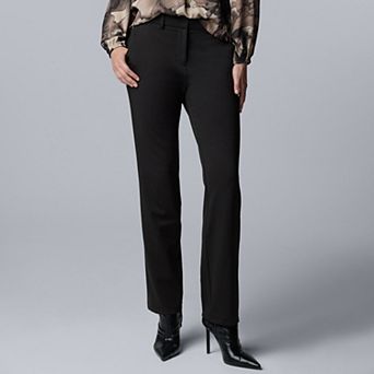 Women's Simply Vera Vera Wang Ponte High Rise Slim Straight Trousers