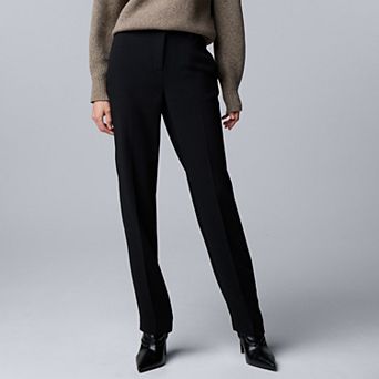 Women's Simply Vera Vera Wang High Rise Slim Straight Leg Trousers