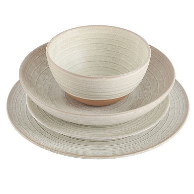 Gibson Elite 16 Piece Dreamweaver Double Bowl Terracotta Reactive Dinnerware Set