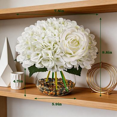 Kaelin Home Artificial Hydrangea Flowers with Vase