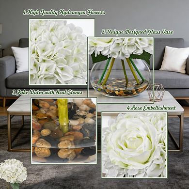 Kaelin Home Artificial Hydrangea Flowers with Vase