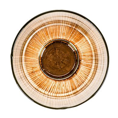 Hello Honey Glass Hurricane Vase with Woven Rattan Base