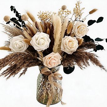 Kaelin Home 100 pc Artificial Flowers Arrangement With Vase Included