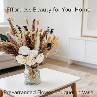 Kaelin Home 100pcs Artificial Flowers Arrangement With Vase Included