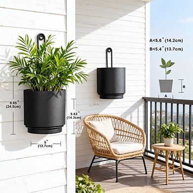 Kaelin Home 2 Pcs Wall Mounted Hanging Planter Vase
