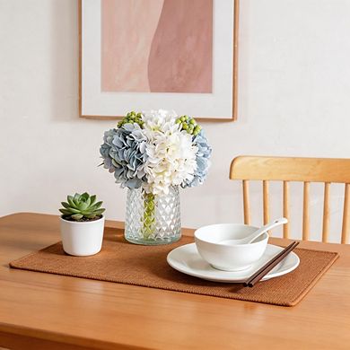 Kaelin Home Hydrangeas Floral Arrangement in Glass Vase