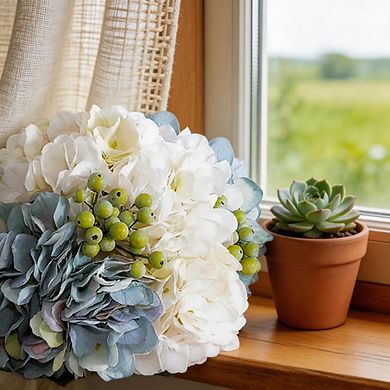 Kaelin Home Hydrangeas Floral Arrangement in Glass Vase