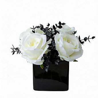 Kaelin Home Artificial Flowers with Small Ceramic Vases