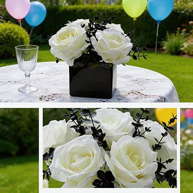 Kaelin Home Artificial Flowers with Small Ceramic Vases