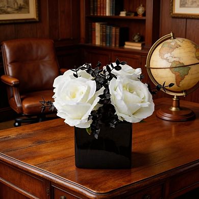 Kaelin Home Artificial Flowers with Small Ceramic Vases