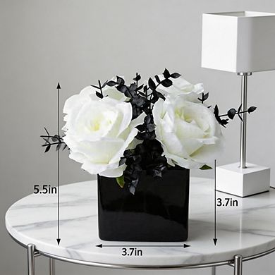 Kaelin Home Artificial Flowers with Small Ceramic Vases