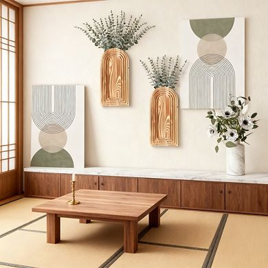 Kaelin Home 2 Pack Wooden Wall Vase Set