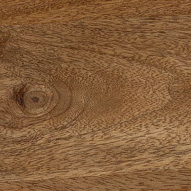 Hello Honey Modern Waterfall Edge Mango Wood End Table with Shelf