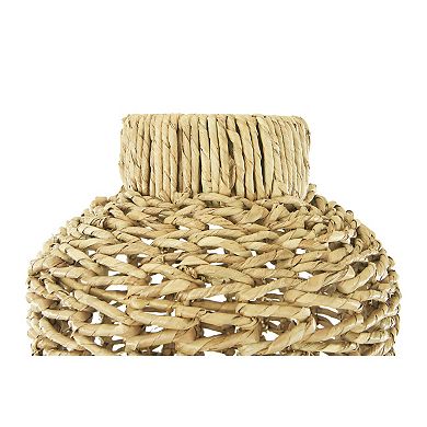 Hello Honey 30"H Handwoven Water Hyacinth & Rattan Floor Vase