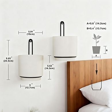 Kaelin Home 2 Pcs Wall Mounted Hanging Planter Vase