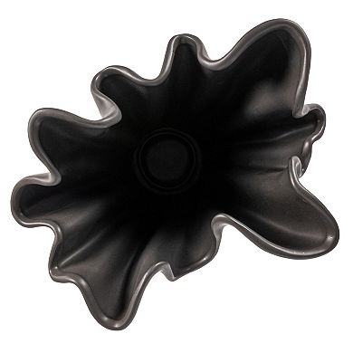 Hello Honey Stoneware Ruffled Vase with Reactive Glaze