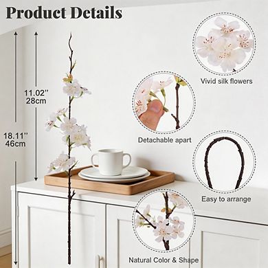 Kaelin Home 12 PCS Faux Cherry Blossom Branches Decor