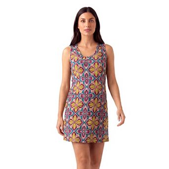 Maternity 24Seven Comfort Apparel Floral Print Sleeveless Shift Dress