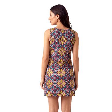 Maternity 24Seven Comfort Apparel Floral Print Sleeveless Shift Dress