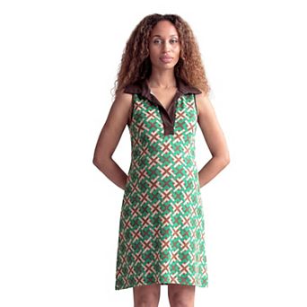 Maternity 24Seven Comfort Apparel Sleeveless Collared Knee Length Dress