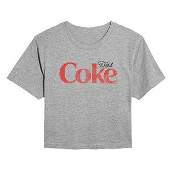 Juniors' Diet Coke Distressed Cropped Tee