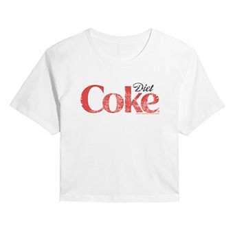 Juniors' Diet Coke Distressed Cropped Tee