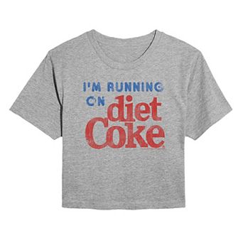 Juniors' Diet Coke I'm Running On Diet Coke Cropped Tee