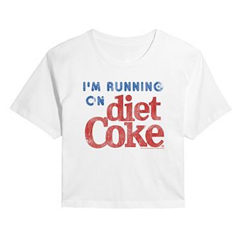 Juniors' Diet Coke I'm Running On Diet Coke Cropped Tee