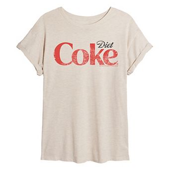 Juniors' Diet Coke Distressed Oversized Tee