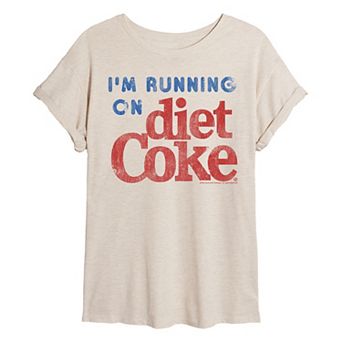 Juniors' Diet Coke I'm Running On Diet Coke Oversized Tee
