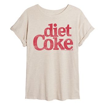 Juniors' Diet Coke Distressed Oversized Oversized Tee