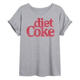 Juniors' Diet Coke Distressed Oversized Oversized Tee