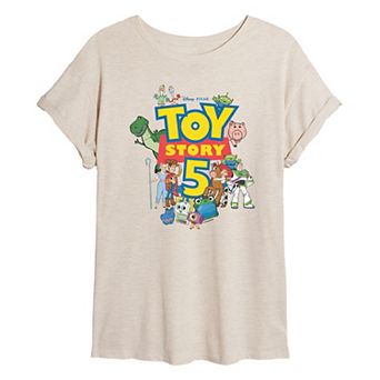 Juniors' Disney / Pixar's Toy Story 5 Logo & Characters Oversized Tee