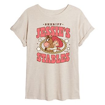 Juniors' Disney / Pixar's Toy Story 5 Sheriff Jessie's Stables Oversized Tee