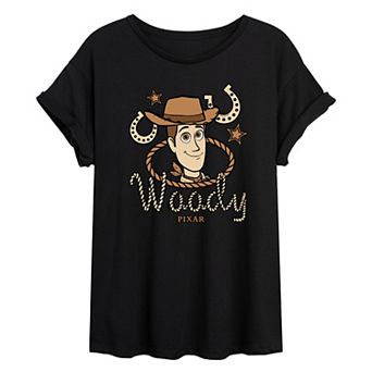 Juniors' Disney / Pixar's Toy Story 5 Woody Cowboy Oversized Tee