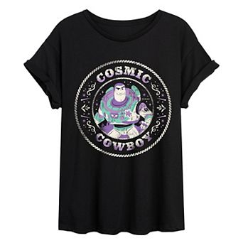 Juniors' Disney / Pixar's Toy Story 5 Buzz Lightyear Cosmic Cowboy Oversized Tee