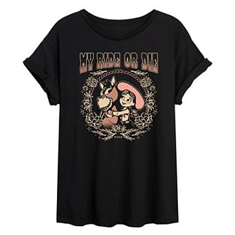 Juniors' Disney / Pixar's Toy Story 5 Jessie & Bullseye Oversized Tee