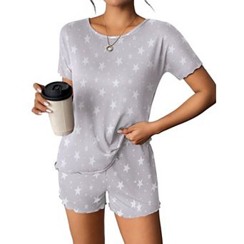 Ekouaer Summer Pajama Set for Women with Pockets Soft Stretch Lounge Sets for Women Sleepwear