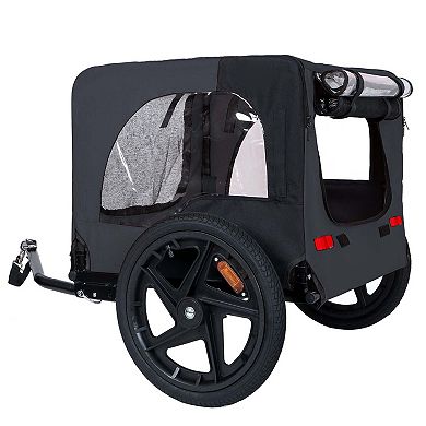 66LB Capacity Heavy-Duty Foldable Pet Bike Trailer with 16" All-Terrain Wheels