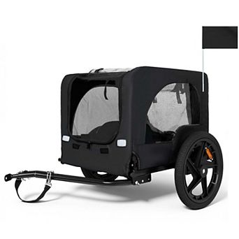 66LB Capacity Heavy-Duty Foldable Pet Bike Trailer with 16" All-Terrain Wheels