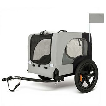 66LB Capacity Heavy-Duty Foldable Pet Bike Trailer with 16" All-Terrain Wheels